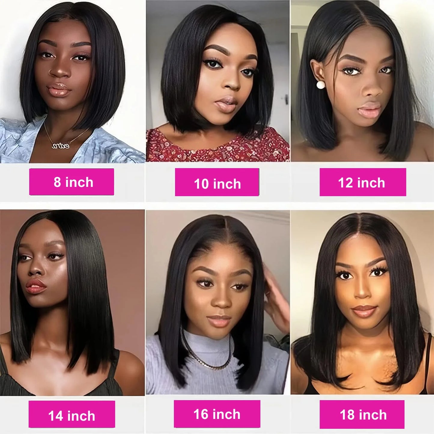 13X4 Short Bob Wig Straight Transparent Lace Front HD Wig 200 Density 100% Human Hair Wigs 4X4 For Black Women Pre Plucked