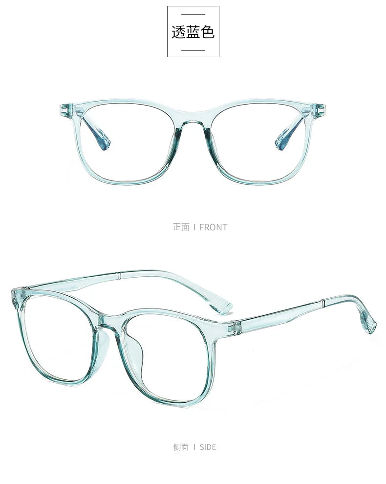 Transparent Computer Glasses Frame Women Men Anti Blue Light square Eyewear Blocking Glasses Optical Spectacle Eyeglass round