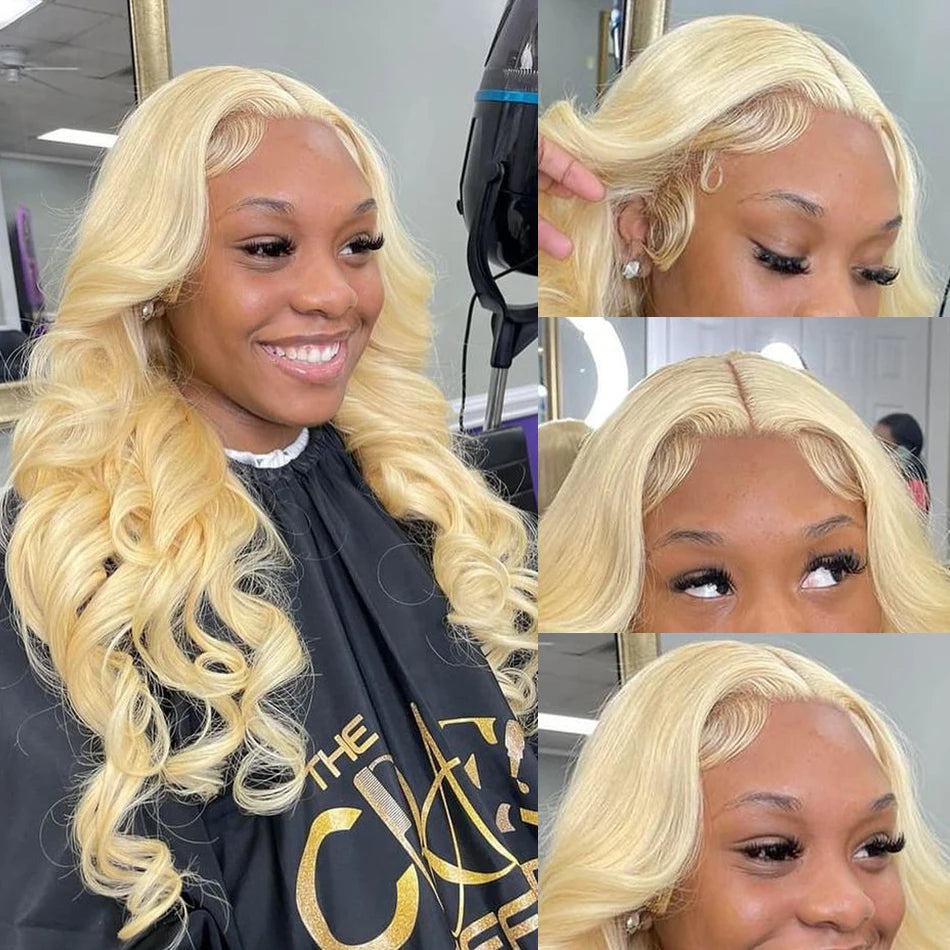 Blonde Body Wave Lace Front Wig HD Transparent Lace 13x4 13x6 Human Hair Wig 613 Pre Plucked Full Frontal Wigs For Black Women