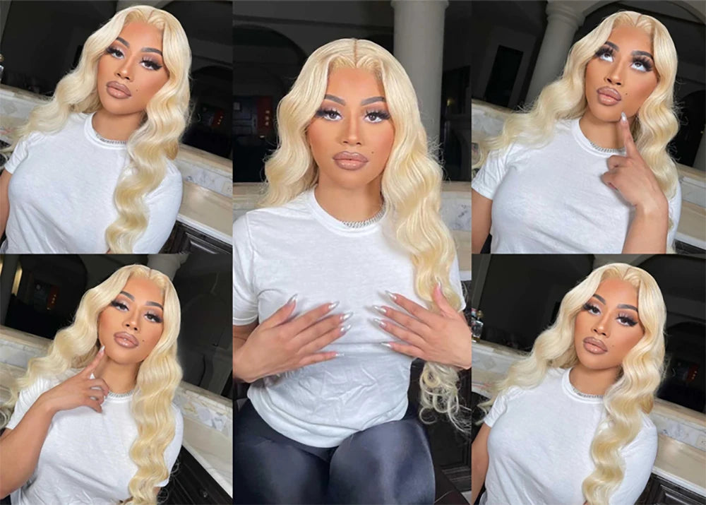 Blonde Body Wave Lace Front Wig HD Transparent Lace 13x4 13x6 Human Hair Wig 613 Pre Plucked Full Frontal Wigs For Black Women