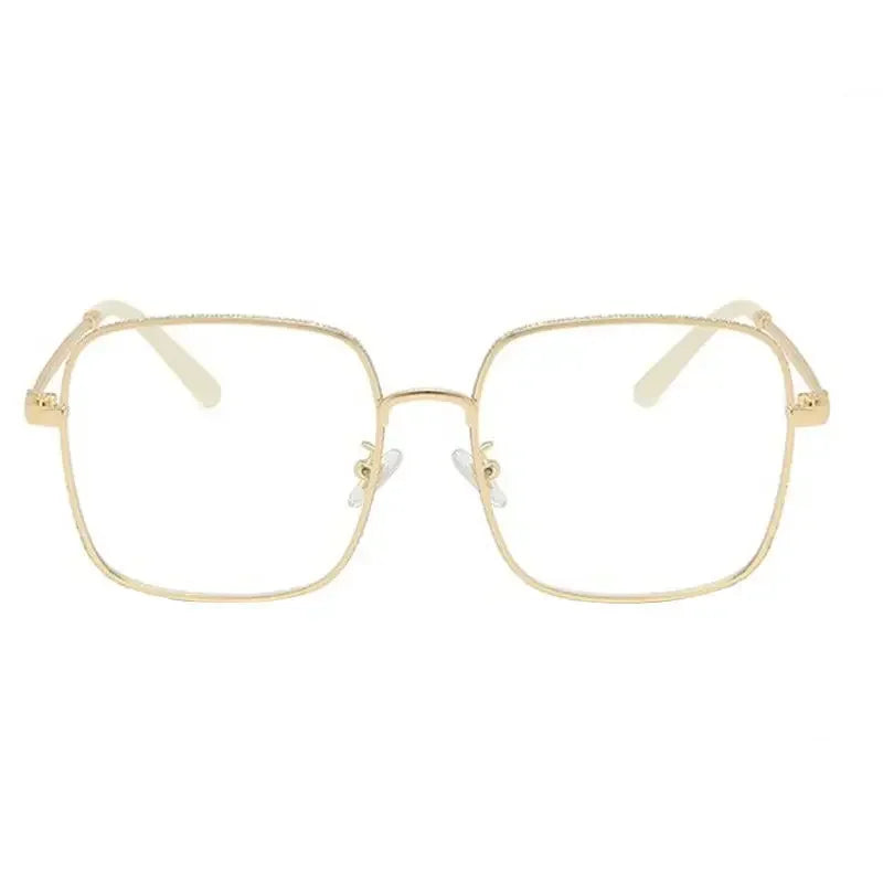 Luxury Anti Blue Light Glasses Men Women Glitter Frame Diamond Studded Oversized Square Eyeglasses Computer Goggles Eyewear