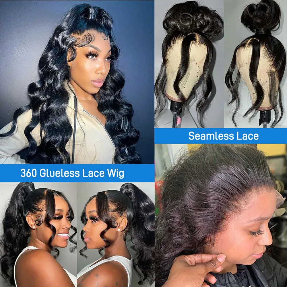 13x6 13x4 HD Transparent Lace Front Human Hair Wig Brazilian Body Wave Lace Frontal Wig Preplucked 360 Lace Front Wigs For Women