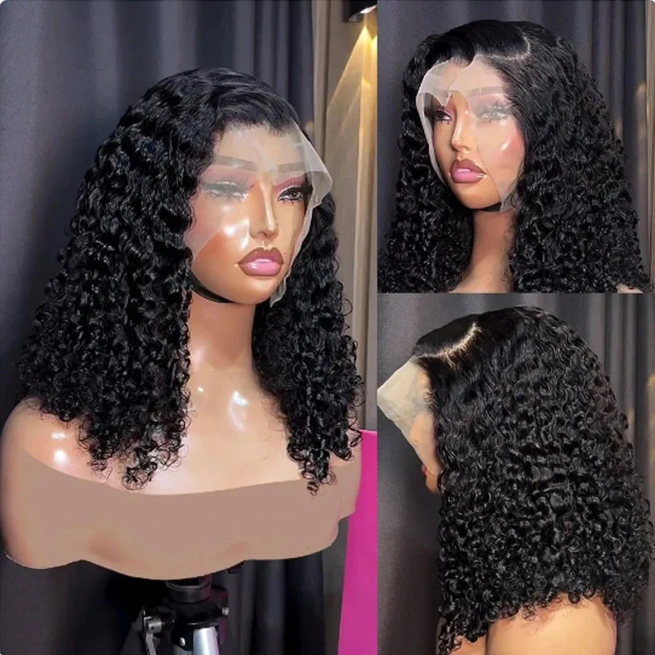 Afro Kinky Curly Short Bob Wig 13x4 Bob Wigs Human Hair Jerry Curly Lace Front Human Hair Wig Deep Curly Wig Pre Plucked Lace