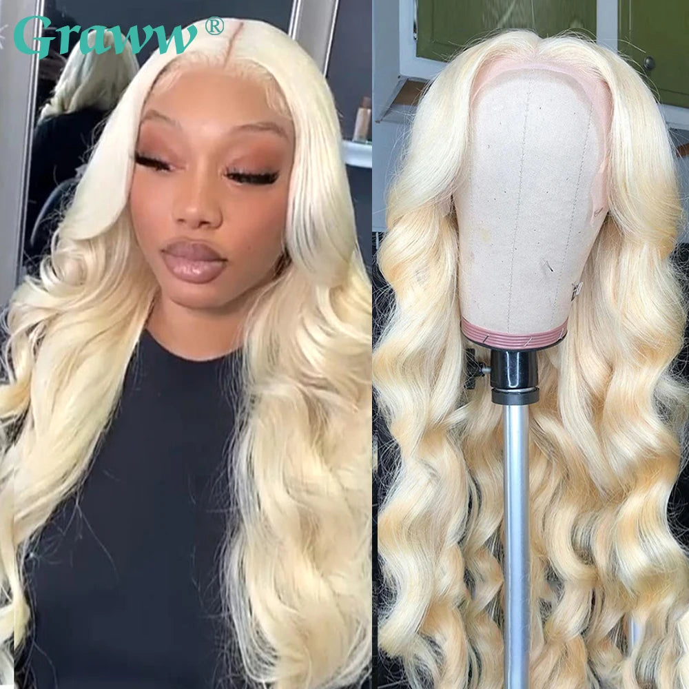 Blonde Body Wave Lace Front Wig HD Transparent Lace 13x4 13x6 Human Hair Wig 613 Pre Plucked Full Frontal Wigs For Black Women