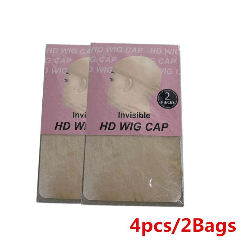 2/6/12 Pack Wholesale Ultra Thin Invisible HD Wig Cap for Lace Front Wigs - Sheer Nylon Stocking Cap Bulk for Women