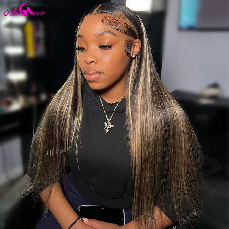 Upgrade Ali Coco 13x4 13x6 Highlight Wig Human Hair Blonde Colored Lace Front Wigs PrePlucked Highlight Blonde Human Hair Wigs