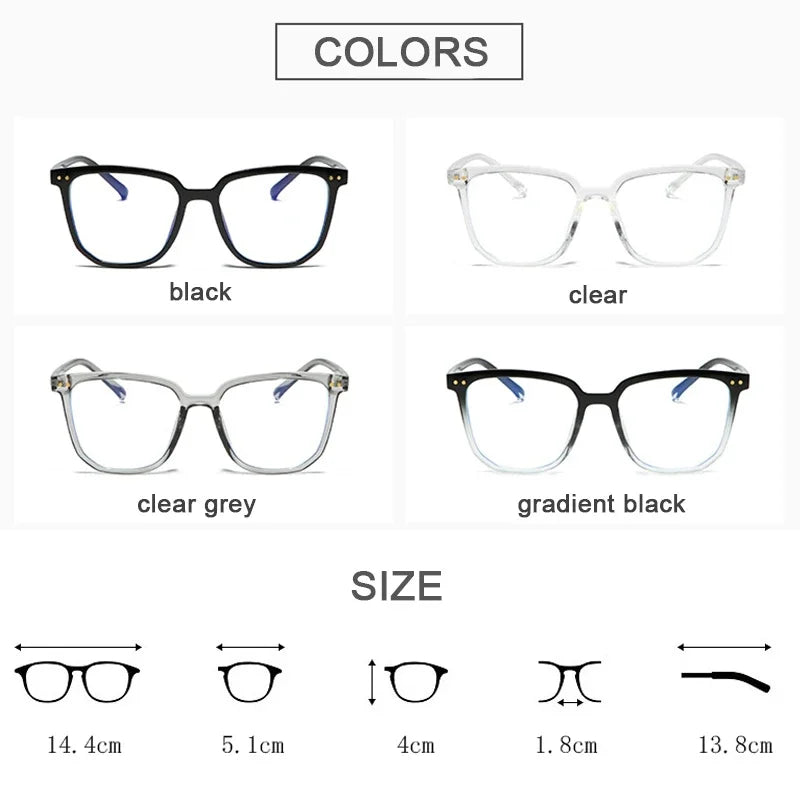 Light Frame Anti Blue Glasses Transparent Black Optical Glasse Women Men Square Eyewear Blocking eyeglasse Spectacle Eyeglasses