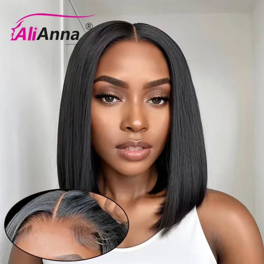 Glueless Wig Human Hair Ready To Wear Short Bob Wigs For Women Transparent Pre Cut Lace Human Wig Human Hair Wig Bob Wig