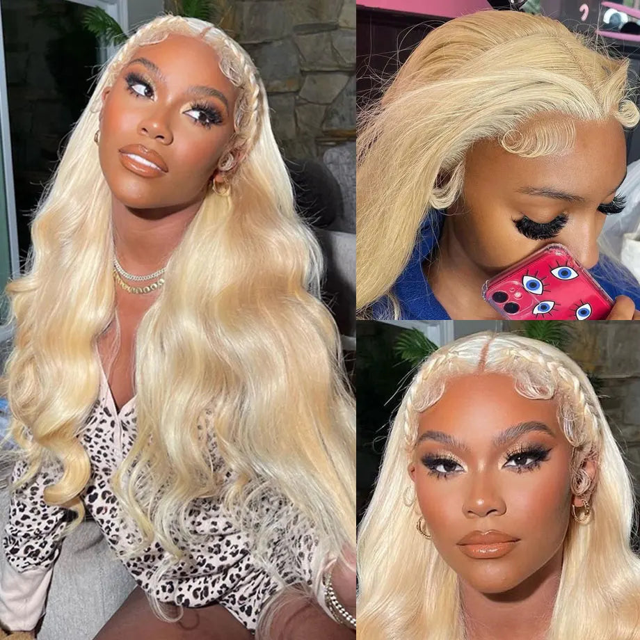 Blonde Body Wave Lace Front Wig HD Transparent Lace 13x4 13x6 Human Hair Wig 613 Pre Plucked Full Frontal Wigs For Black Women