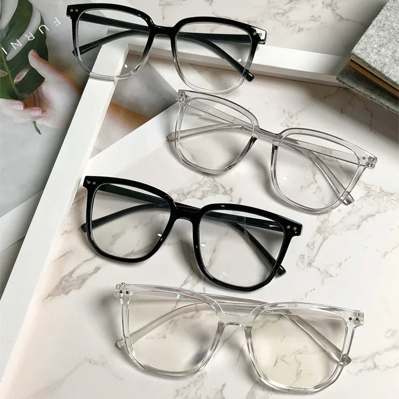 Light Frame Anti Blue Glasses Transparent Black Optical Glasse Women Men Square Eyewear Blocking eyeglasse Spectacle Eyeglasses