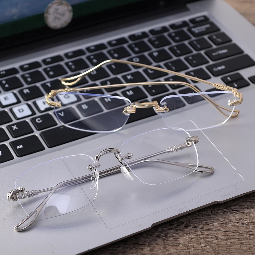 Retro Square Frame Eyeglasses Summer Women Men Lightweight Comfortable Anti Blue Light Glasses Fashion Gold Color Eye Glasses