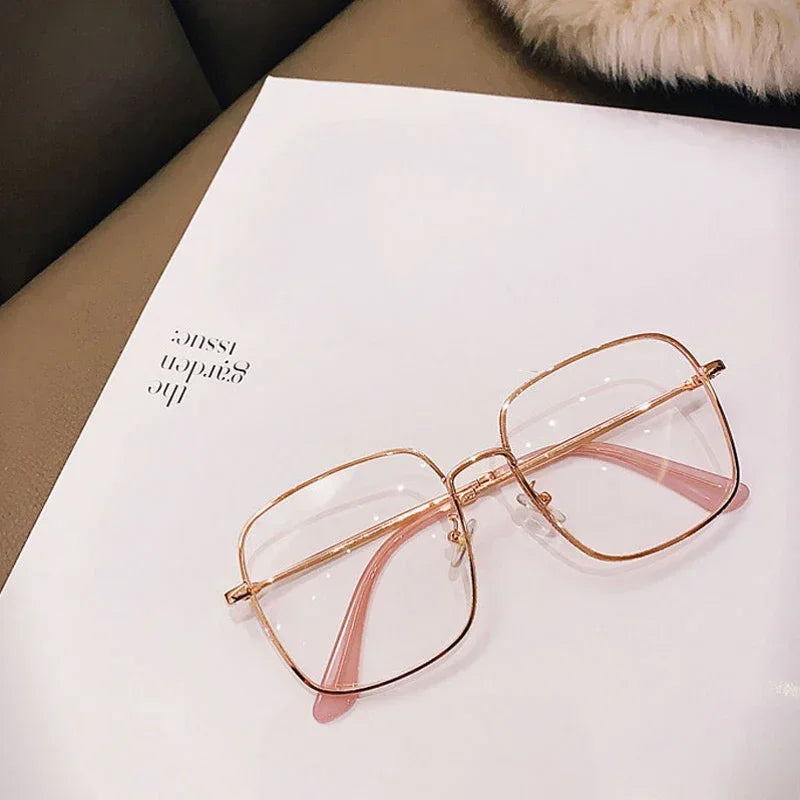 Luxury Anti Blue Light Glasses Men Women Glitter Frame Diamond Studded Oversized Square Eyeglasses Computer Goggles Eyewear