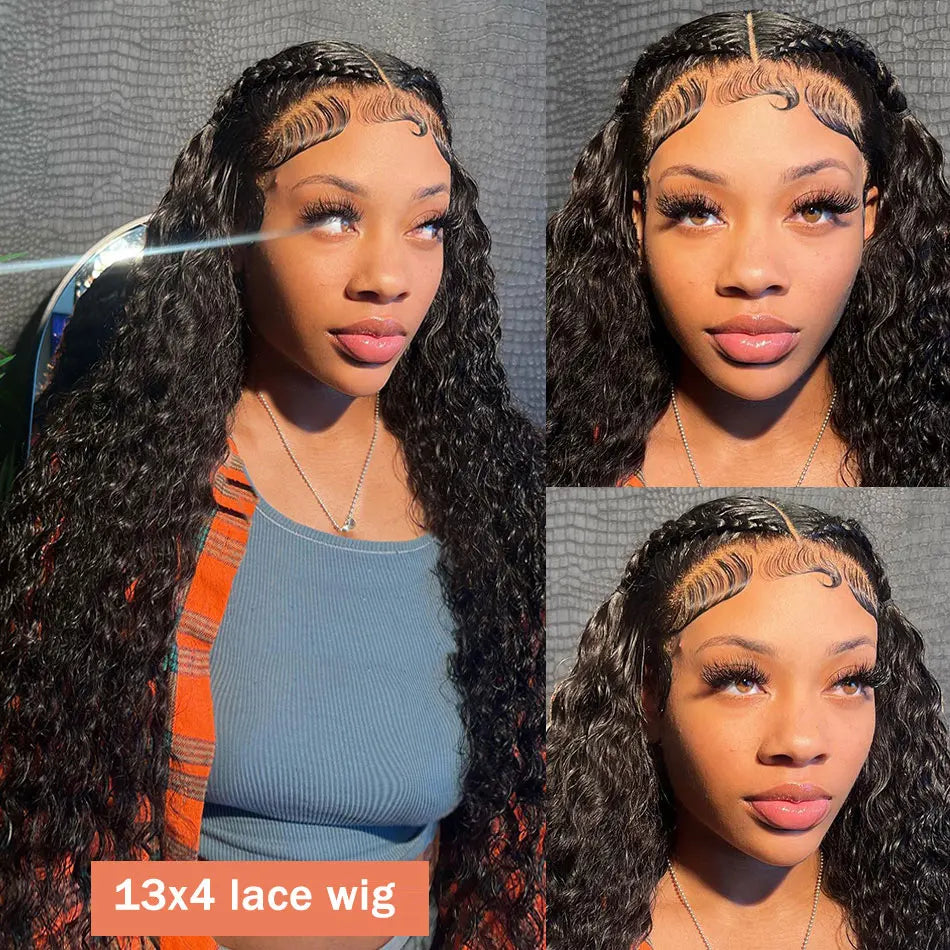 Short Curly Lace Front Human Hair Units for Black Women Pre-Plucked Brazilian Hair 13x4 Deep Wave Frontal Unit 13x6 HD Lace