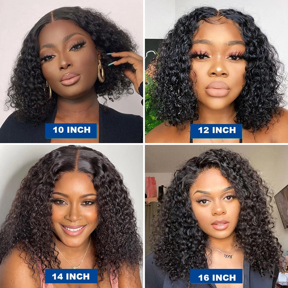 Afro Kinky Curly Short Bob Wig 13x4 Bob Wigs Human Hair Jerry Curly Lace Front Human Hair Wig Deep Curly Wig Pre Plucked Lace