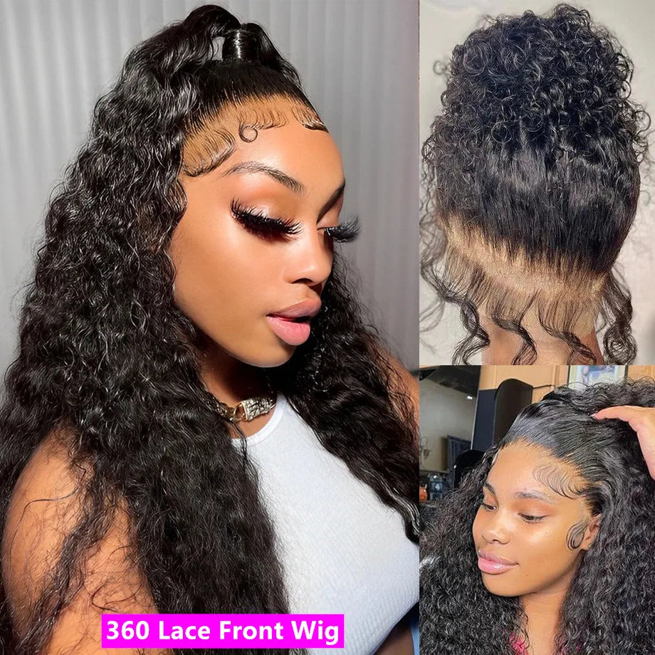 Deep Wave 30 40 Inch HD Lace Frontal Human Hair Wigs Loose Curly 13x6 Lace Frontal Unit Water Wave 360 Lace Front