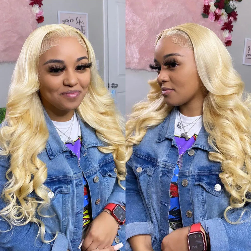 Blonde Body Wave Lace Front Wig HD Transparent Lace 13x4 13x6 Human Hair Wig 613 Pre Plucked Full Frontal Wigs For Black Women