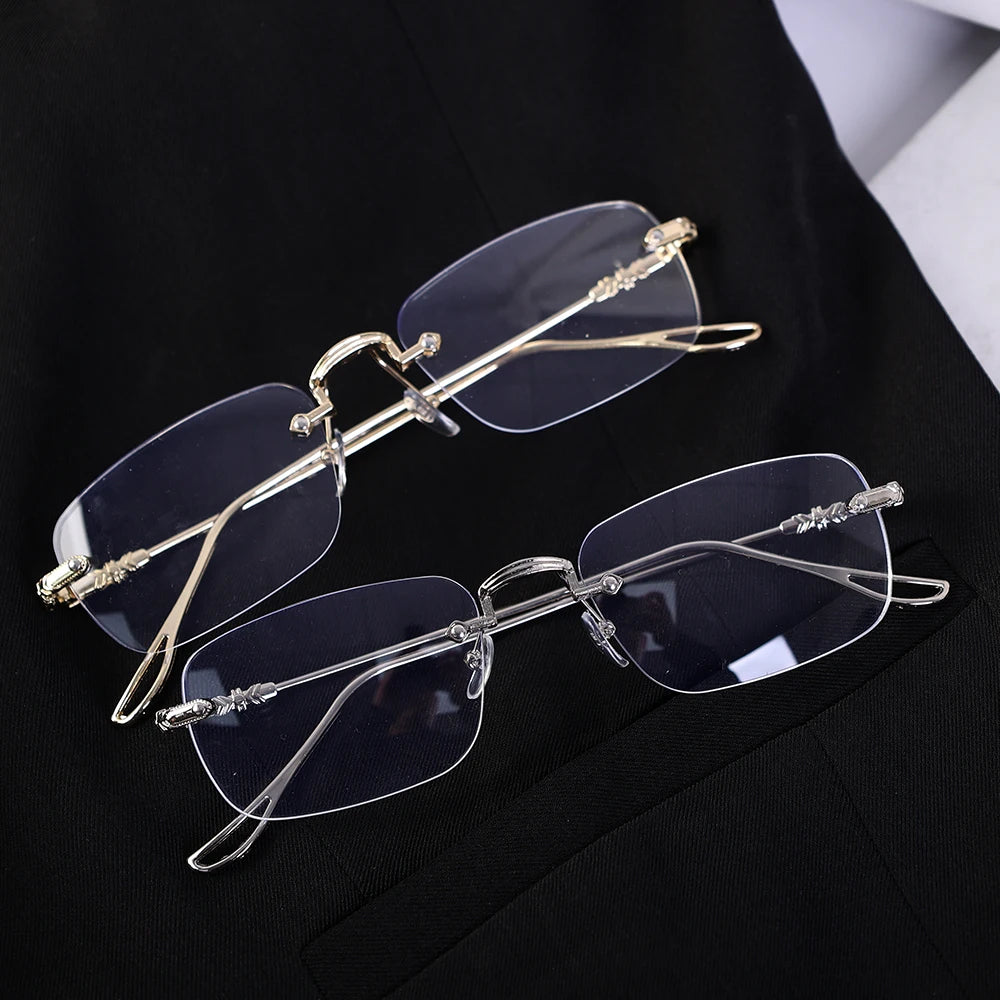 Retro Square Frame Eyeglasses Summer Women Men Lightweight Comfortable Anti Blue Light Glasses Fashion Gold Color Eye Glasses