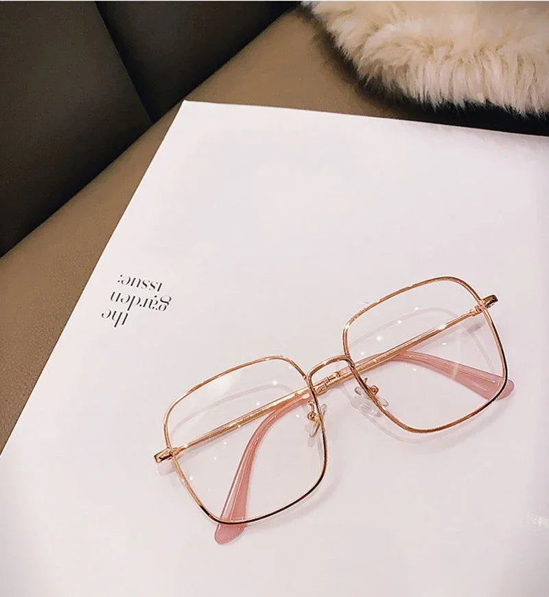 Luxury Anti Blue Light Glasses Men Women Glitter Frame Diamond Studded Oversized Square Eyeglasses Computer Goggles Eyewear