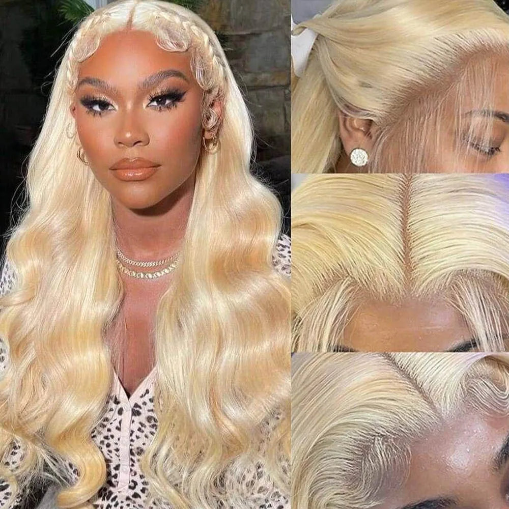 Blonde Body Wave Lace Front Wig HD Transparent Lace 13x4 13x6 Human Hair Wig 613 Pre Plucked Full Frontal Wigs For Black Women