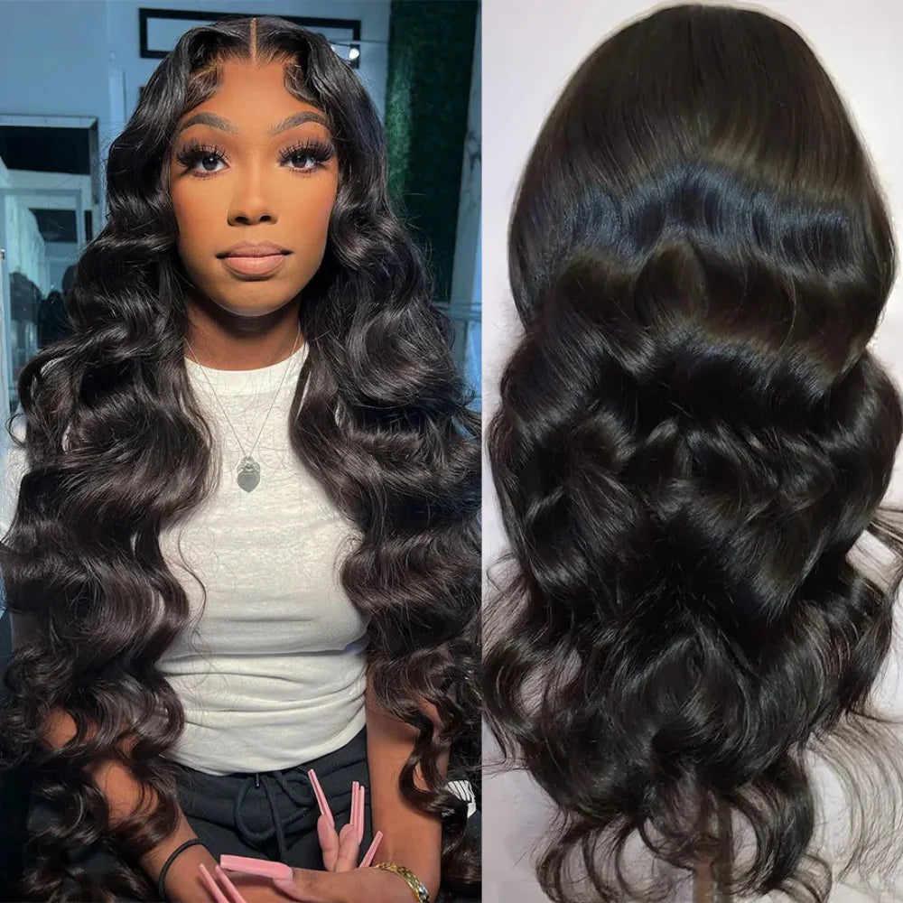 Body Wave 13*4 Lace Front Synthetic Wigs,Long Glueless Lace Front Wig with Pre Plucked Natrural Hairline and Baby Hair