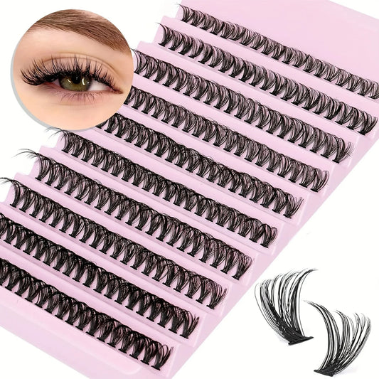 Individual Lashes 8-16mm 200pcs Cluster Lashes Natural Look Mixed Tray DIY Eyelash Extension Volume Lash Clusters Eyelashes Long