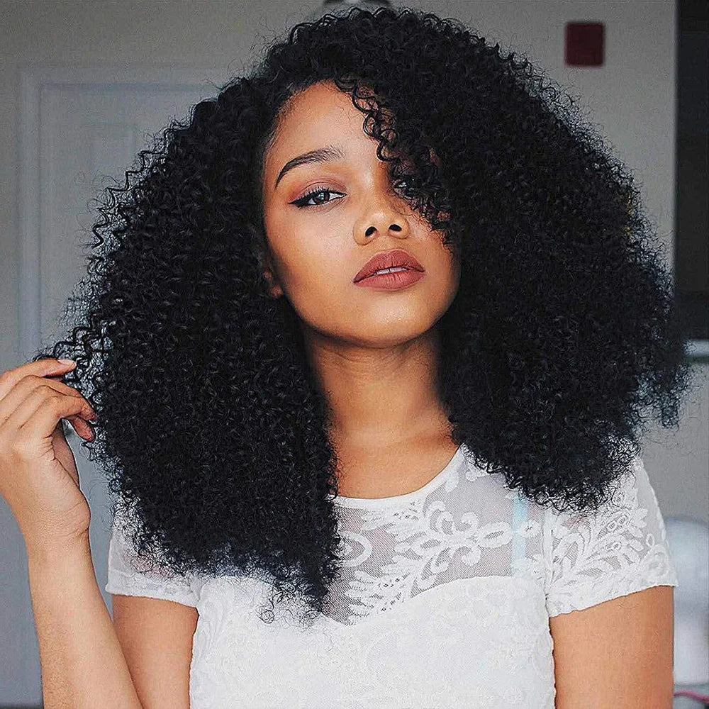 250% Density Afro Kinky Curly Human Hair Wigs For Women Indian 13x4 Lace Frontal Wig 4x1 T Part Wig With Transparent Lace Remy