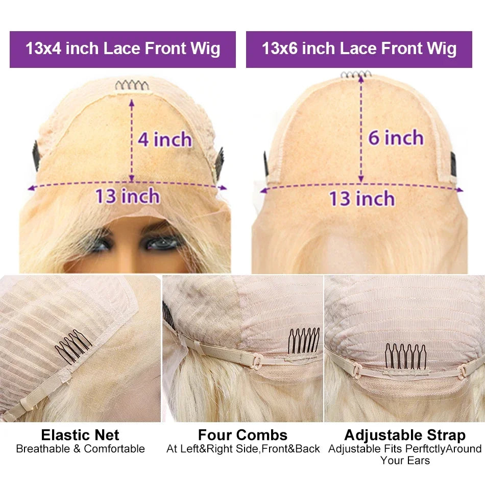 Blonde Body Wave Lace Front Wig HD Transparent Lace 13x4 13x6 Human Hair Wig 613 Pre Plucked Full Frontal Wigs For Black Women