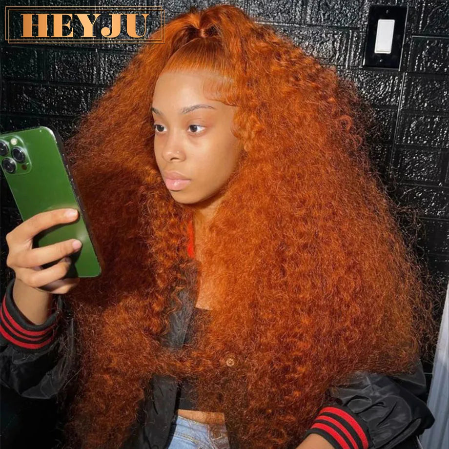 Orange Ginger Lace Front Wig Curly Human Hair Wigs For Women 30Inch Deep Wave Frontal Wig 13x4 13x6 HD Lace Front Human Hair Wig