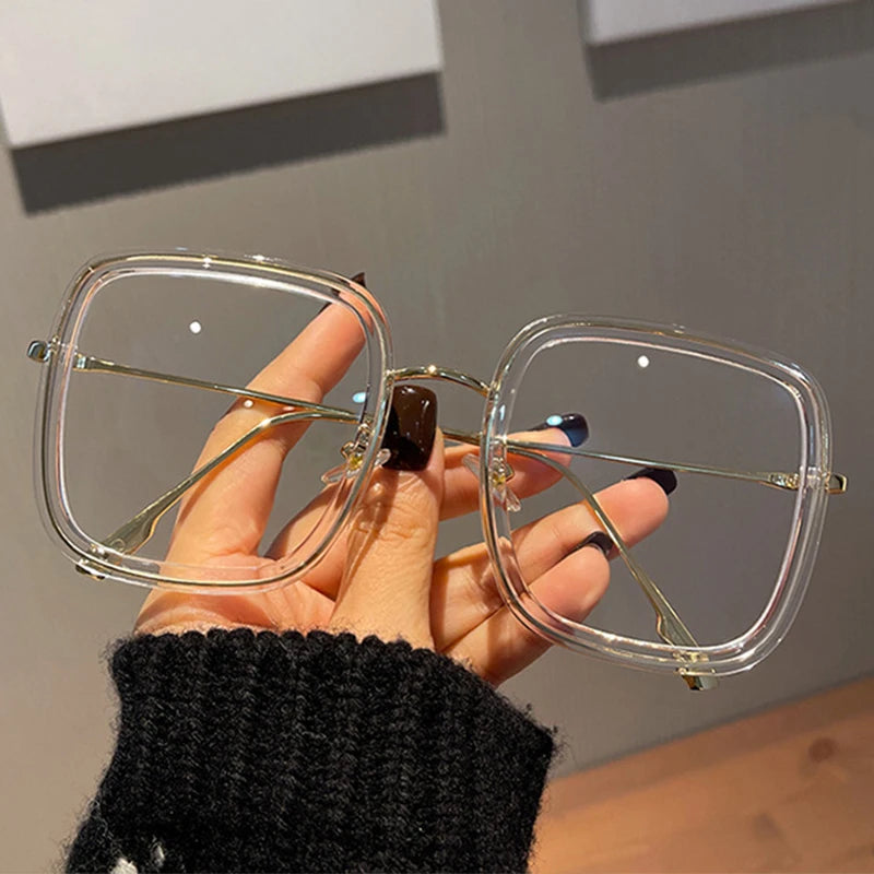 Square Computer Glasses Frame 2024 New In Trend Oversized Fashion Eyeglasses Anti Blue Light Blocking Glasses Frames Eyewear