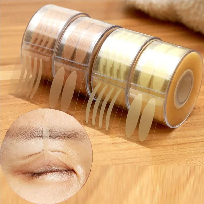 MJ 600 pcs Double Fold Eyelid Tape Sticker Invisible Lace Eyelash Self-adhesive Under Eye Lashes Shadow Patch Beauty Tool