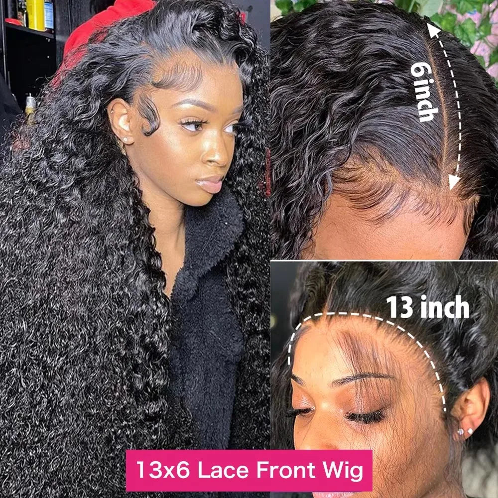 Kinky Curly Wigs 13x6 HD Lace Frontal Wig Glueless Human Hair 4C Afro Curly Lace Front Human Hair Wigs 4x4 HD Lace Closure Wigs